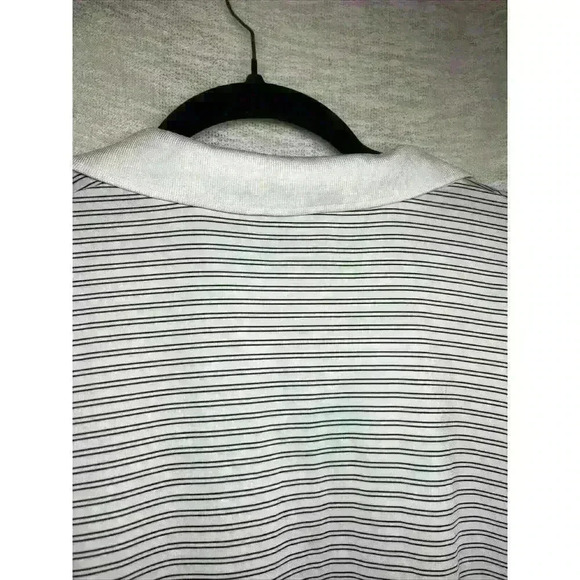 Callaway Polo Mens L White Striped OptiDri Performance Shirt Golf Logo - Picture 15 of 15